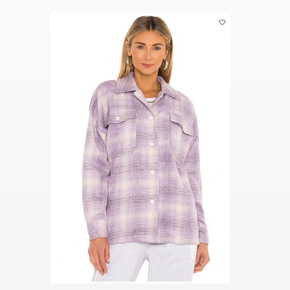 Lovers + Friends Purple White Shacket - Picture 2 of 8